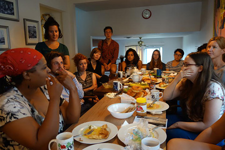 Chido Johnson and his students of Installation, Site and Performance class at the College for Creative Studies